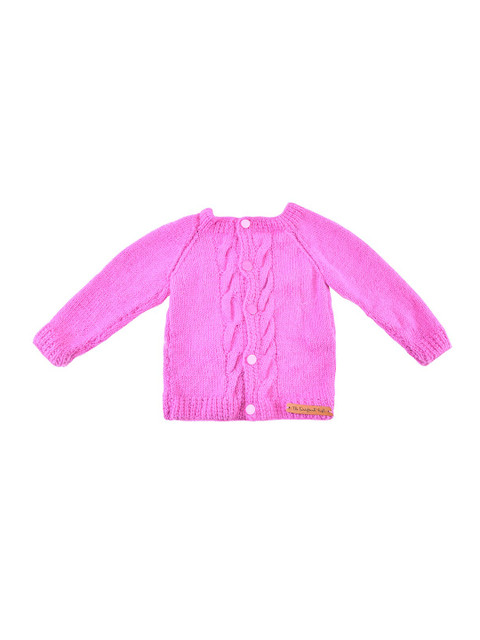 

The Original Knit Girls Purple Cable Knit Handmade Acrylic Cardigan