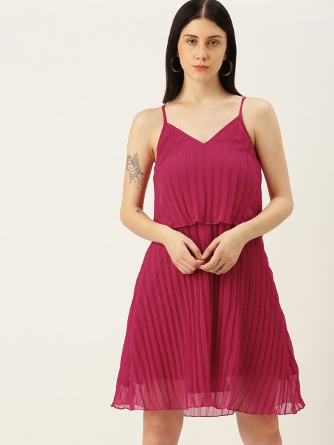 

Yuvraah Pink Georgette A-Line Dress