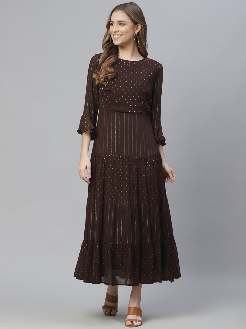

Marks & Spencer Coffee Brown Tiered Maxi Dress