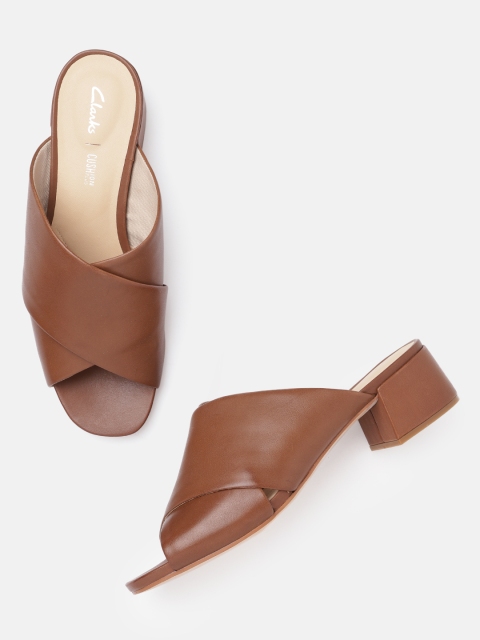 

Clarks Brown Leather Block Heels