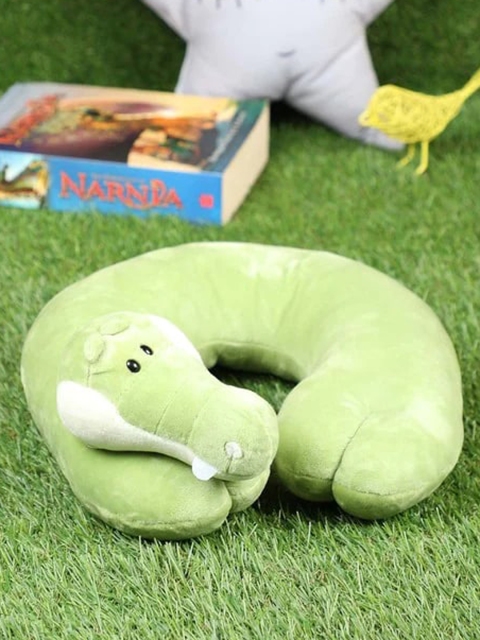 

Lushomes Green Foam Crocodile Travel Pillow for Neck Rest and Support