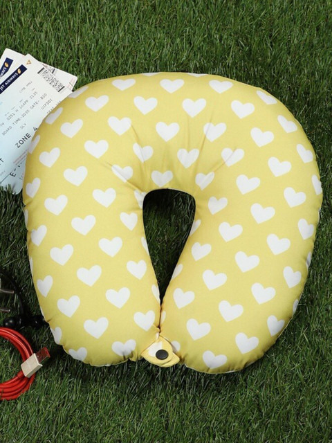 

Lushomes Yellow & White Printed Travel Neck Pillow