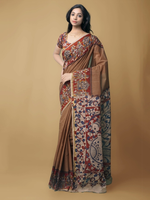 

Unnati Silks Brown & Maroon Pure Cotton Saree