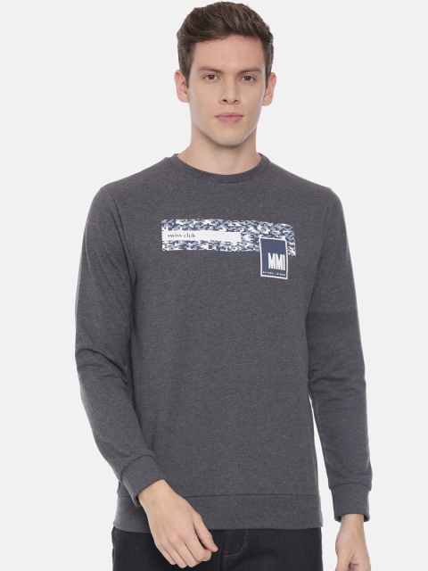 

Swiss Club Men Grey & White Printed Sweatshirt