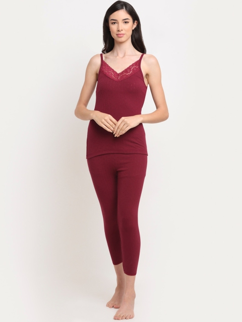 

Kanvin Women Maroon Solid Thermal Set