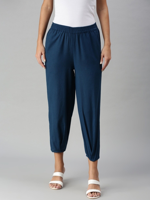 

De Moza Women Blue Cotton Harem Pant