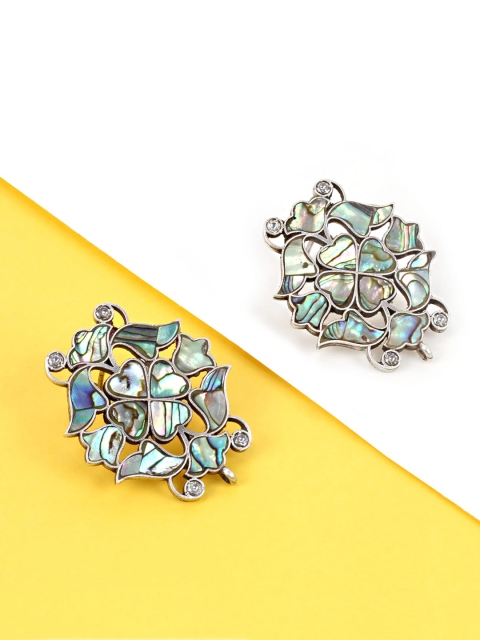 

SANGEETA BOOCHRA Multicoloured Silver Contemporary Studs Earrings, Multi