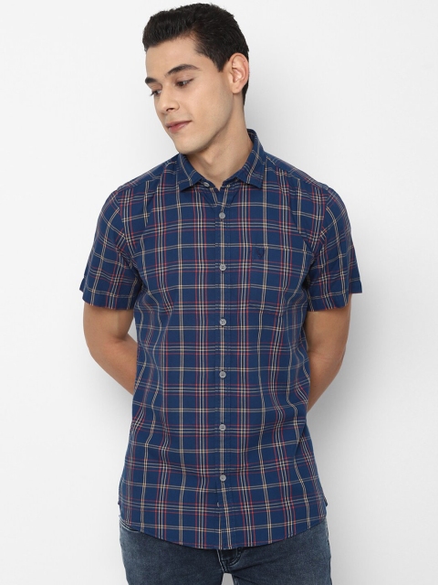 

Allen Solly Sport Men Navy Blue Tartan Check Casual Shirt