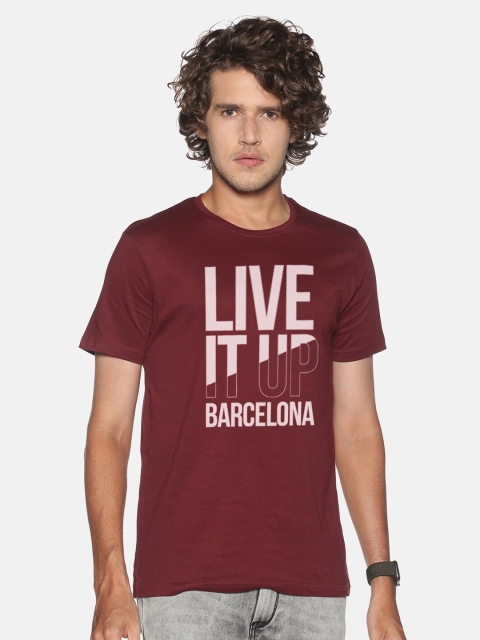 

MASH UNLIMITED Men Maroon Printed Slim Fit T-shirt