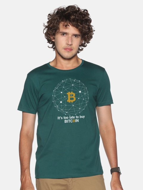 

MASH UNLIMITED Men Green Printed Slim Fit T-shirt