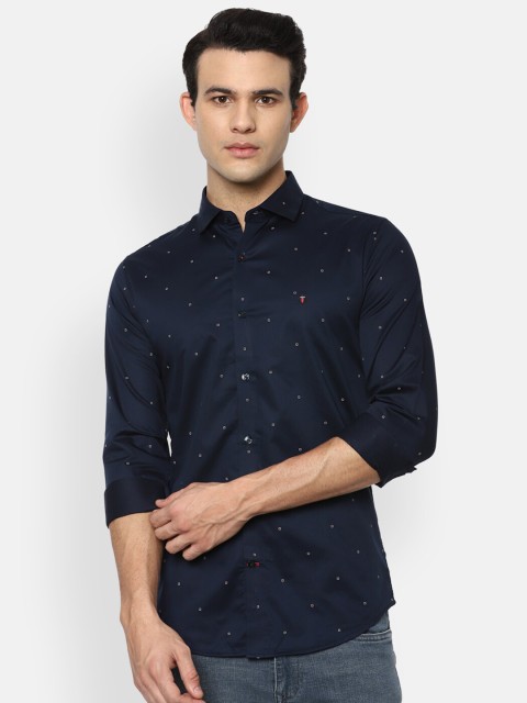

Louis Philippe Sport Men Navy Blue Slim Fit Opaque Printed Pure Cotton Casual Shirt