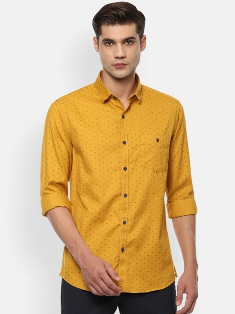 

Louis Philippe Sport Men Yellow Slim Fit Opaque Printed Casual Cotton Shirt