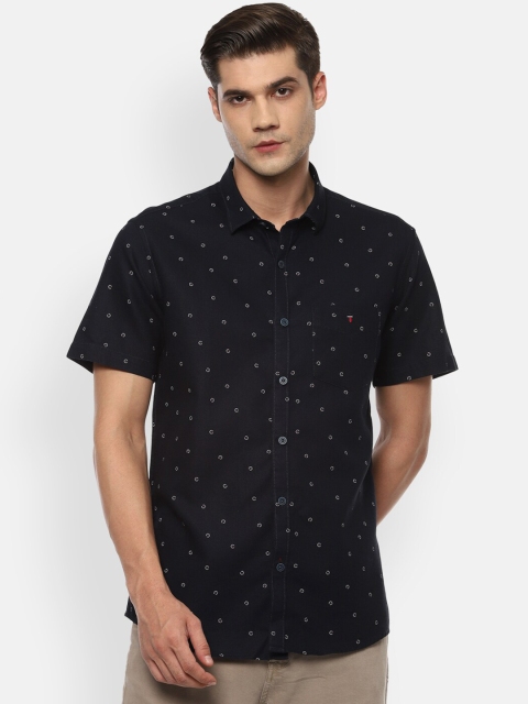 

Louis Philippe Sport Men Black Opaque Printed Casual Shirt