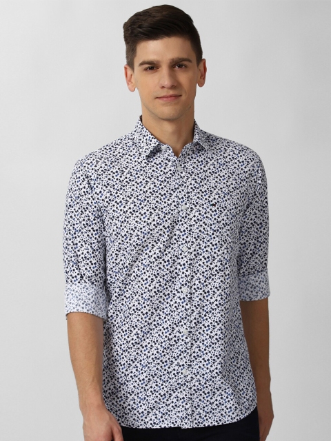 

Peter England Casuals Men White Slim Fit Opaque Printed Casual Shirt