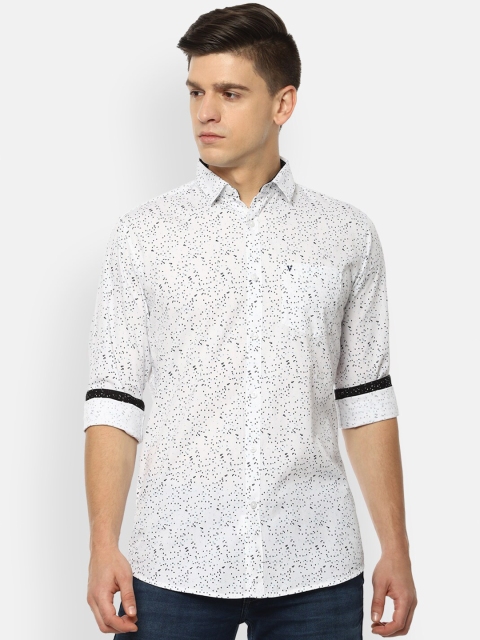 

Van Heusen Sport Men White Slim Fit Opaque Printed Casual Shirt