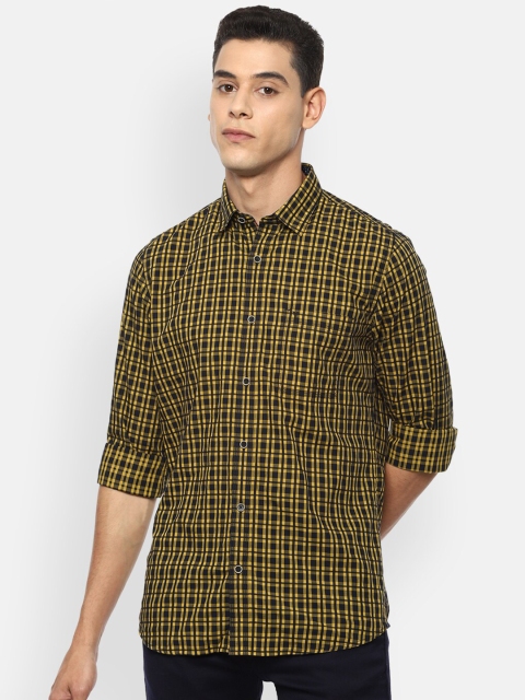 

Van Heusen Sport Men Yellow Slim Fit Opaque Checked Casual Shirt