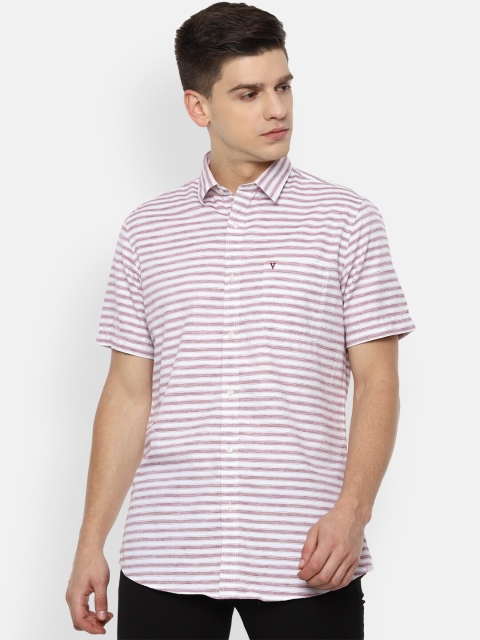 

Van Heusen Sport Men Maroon Slim Fit Horizontal Stripes Casual Shirt