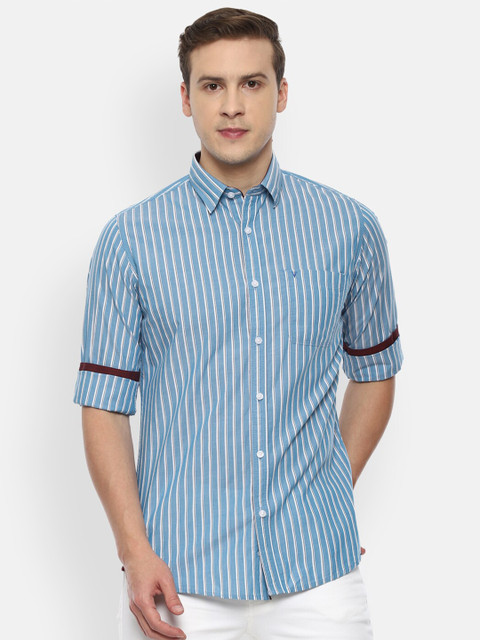 

Van Heusen Sport Men Blue Slim Fit Striped Casual Shirt