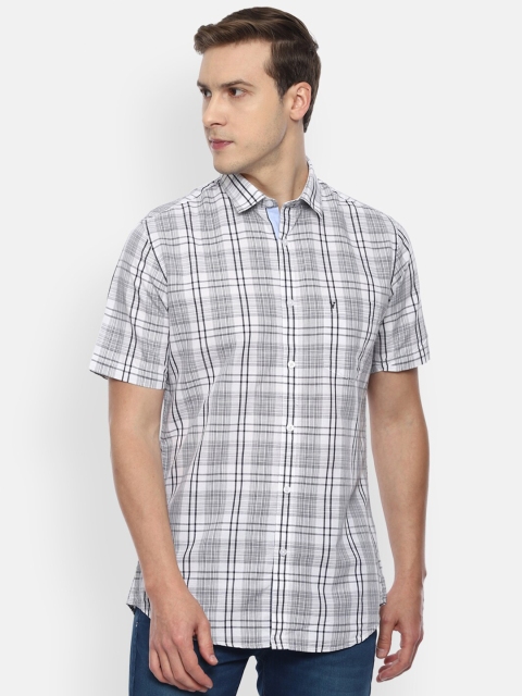 

Van Heusen Sport Men Grey Slim Fit Tartan Checks Opaque Checked Casual Shirt