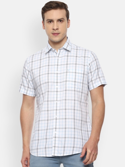 

Van Heusen Sport Men White Slim Fit Opaque Checked Casual Shirt