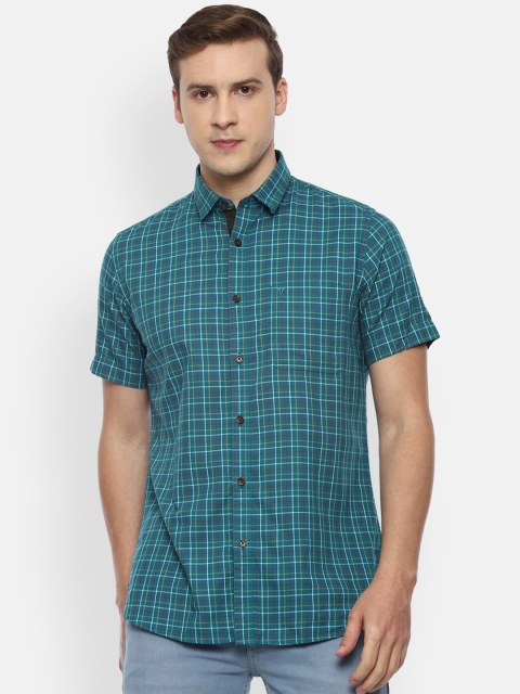 

Van Heusen Sport Men Blue Slim Fit Checked Casual Shirt