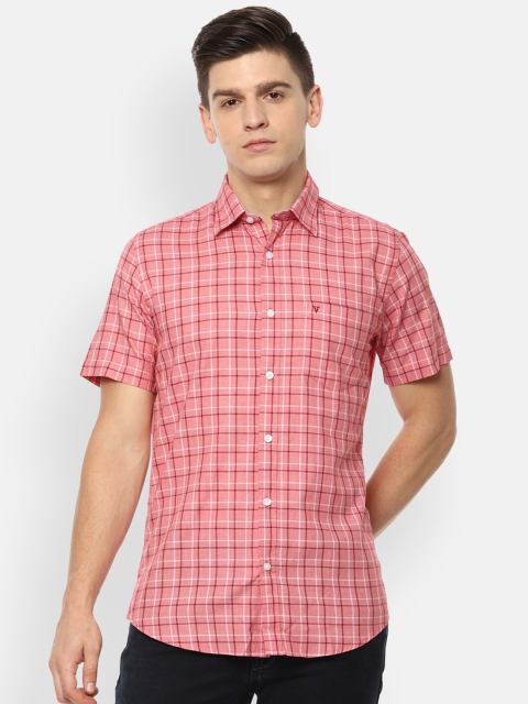 

Van Heusen Sport Men Pink Checked Slim Fit Casual Shirt