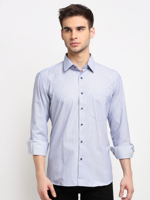 

La Mode Men Blue Slim Fit Opaque Party Shirt