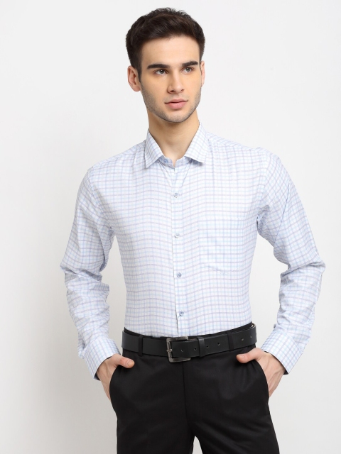 

La Mode Men Blue Slim Fit Checked Formal Shirt
