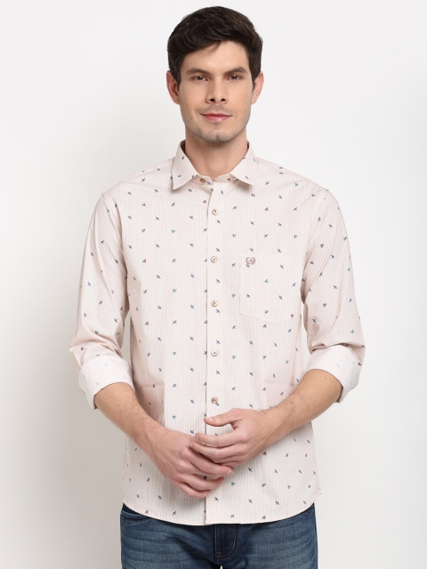 

La Mode Men Pink Slim Fit Opaque Printed Party Shirt