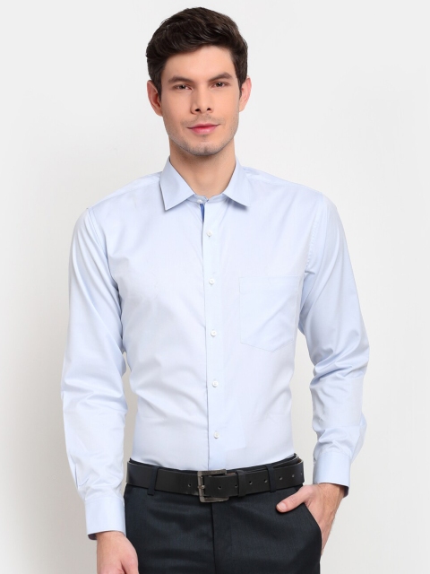 

La Mode Men Blue Slim Fit Opaque Formal Cotton Shirt