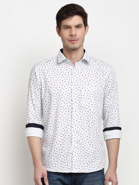 

La Mode Men White Slim Fit Opaque Printed Shirt