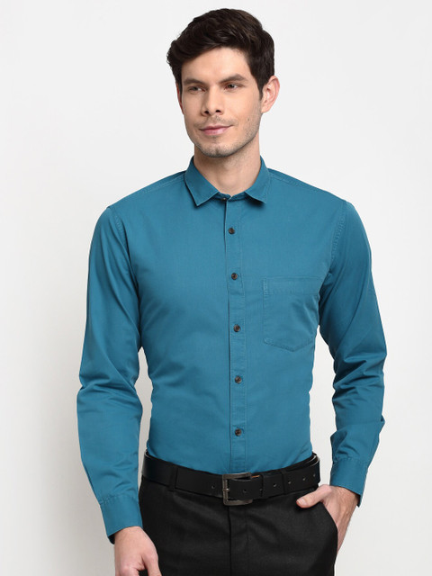 

La Mode Men Blue Slim Fit Opaque Casual Shirt