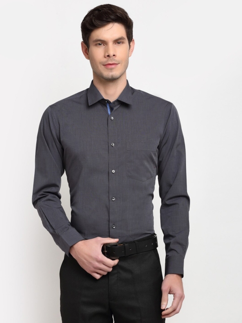 

La Mode Men Grey Slim Fit Opaque Pure Cotton Formal Shirt