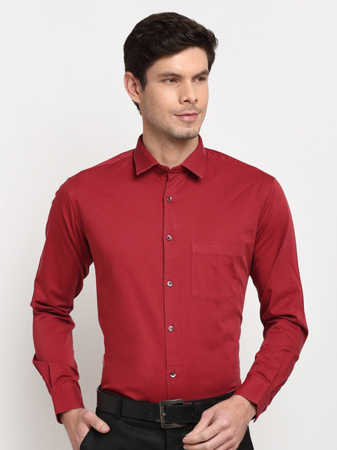 

La Mode Men Maroon Slim Fit Opaque Formal Shirt