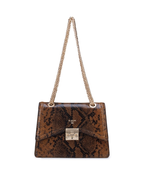 

Da Milano Brown Animal Textured Leather Structured Sling Bag