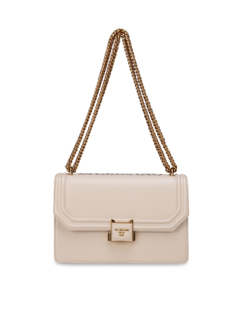 

Da Milano Beige Leather Structured Shoulder Bag with Quilted