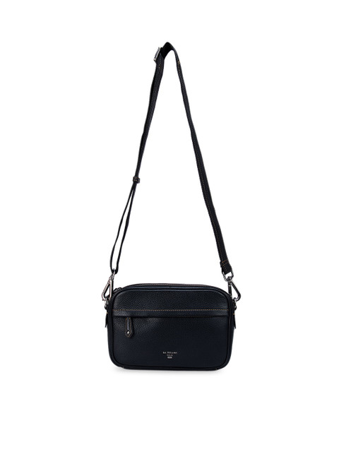 

Da Milano Black Leather Structured Sling Bag