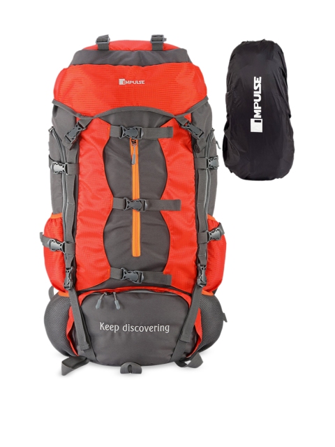 

Impulse Orange & Grey Colourblocked Waterproof Rucksack 90 L