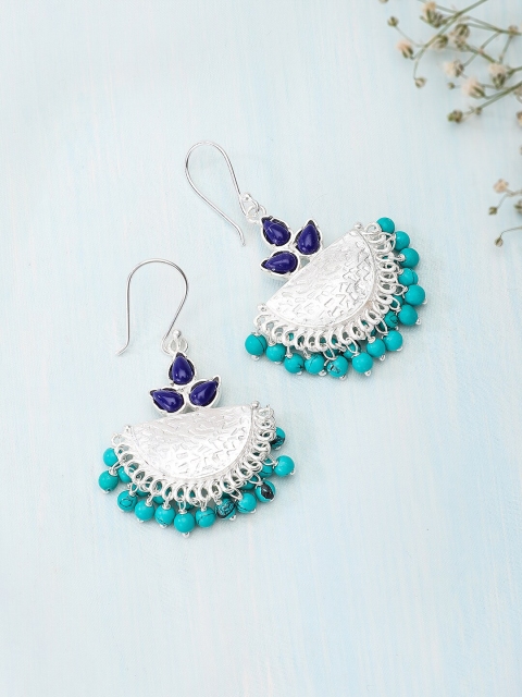 

Fabindia Silver-Toned Contemporary Drop Earrings