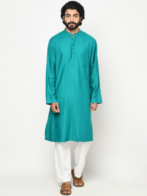 

Fabindia Men Turquoise Blue Kurta