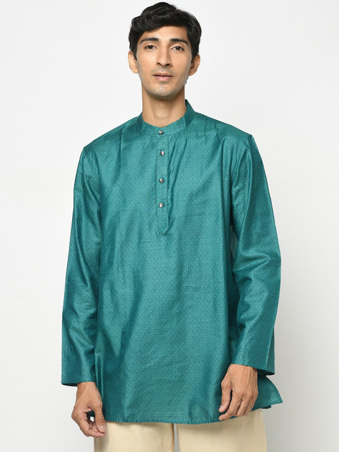 

Fabindia Men Blue Silk Kurta