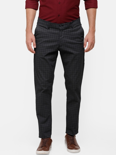 

Swiss Club Men Black Checked Slim Fit Chinos