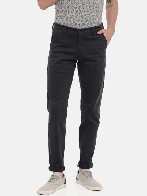 

Swiss Club Men Navy Blue Slim Fit Cotton Chinos