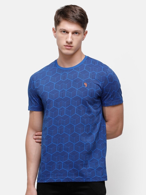 

Swiss Club Men Blue Printed Slim Fit T-shirt