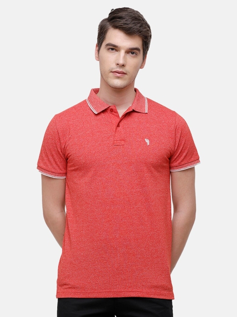 

Swiss Club Men Red Solid Polo Collar Slim Fit T-shirt