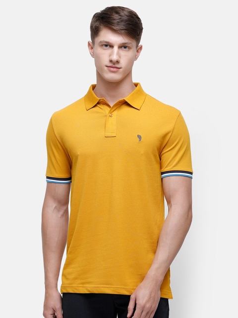 

Swiss Club Men Yellow Solid Polo Collar Slim Fit T-shirt