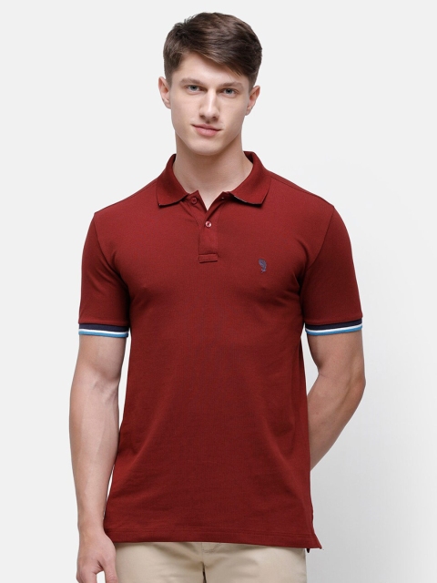 

Swiss Club Men Maroon Polo Collar Slim Fit T-shirt