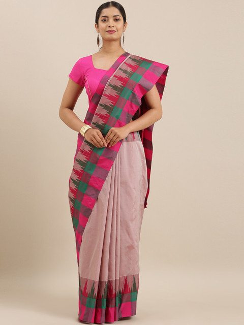 

The Chennai Silks Brown & Pink Pure Kadiyal Silk Saree