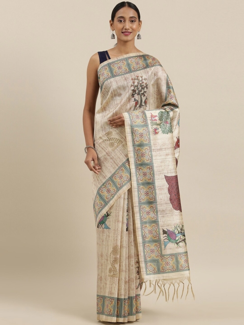 

The Chennai Silks Beige & Brown Ethnic Motifs Banarasi Saree