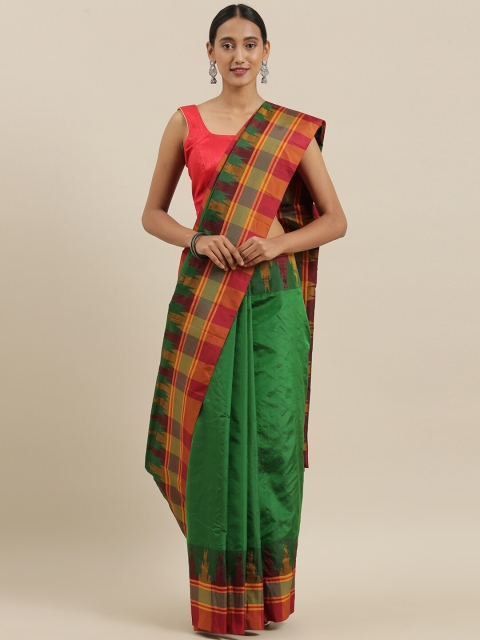 

The Chennai Silks Green & Red Pure Silk Saree